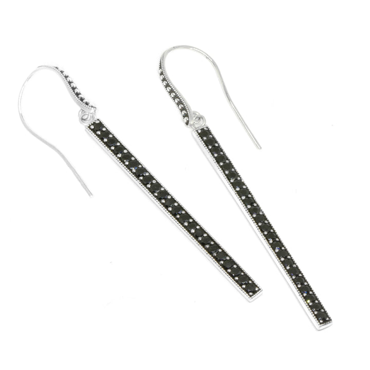 Gemstone Pave Stick Earring