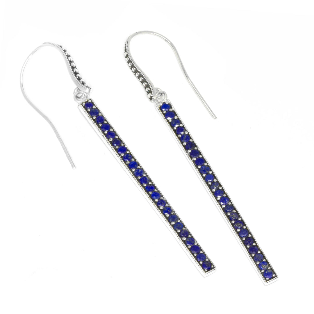 Gemstone Pave Stick Earring