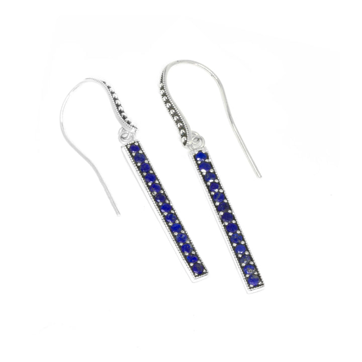 Gemstone Pave Stick Earring