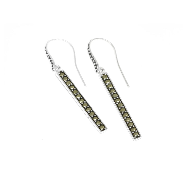 Gemstone Pave Stick Earring