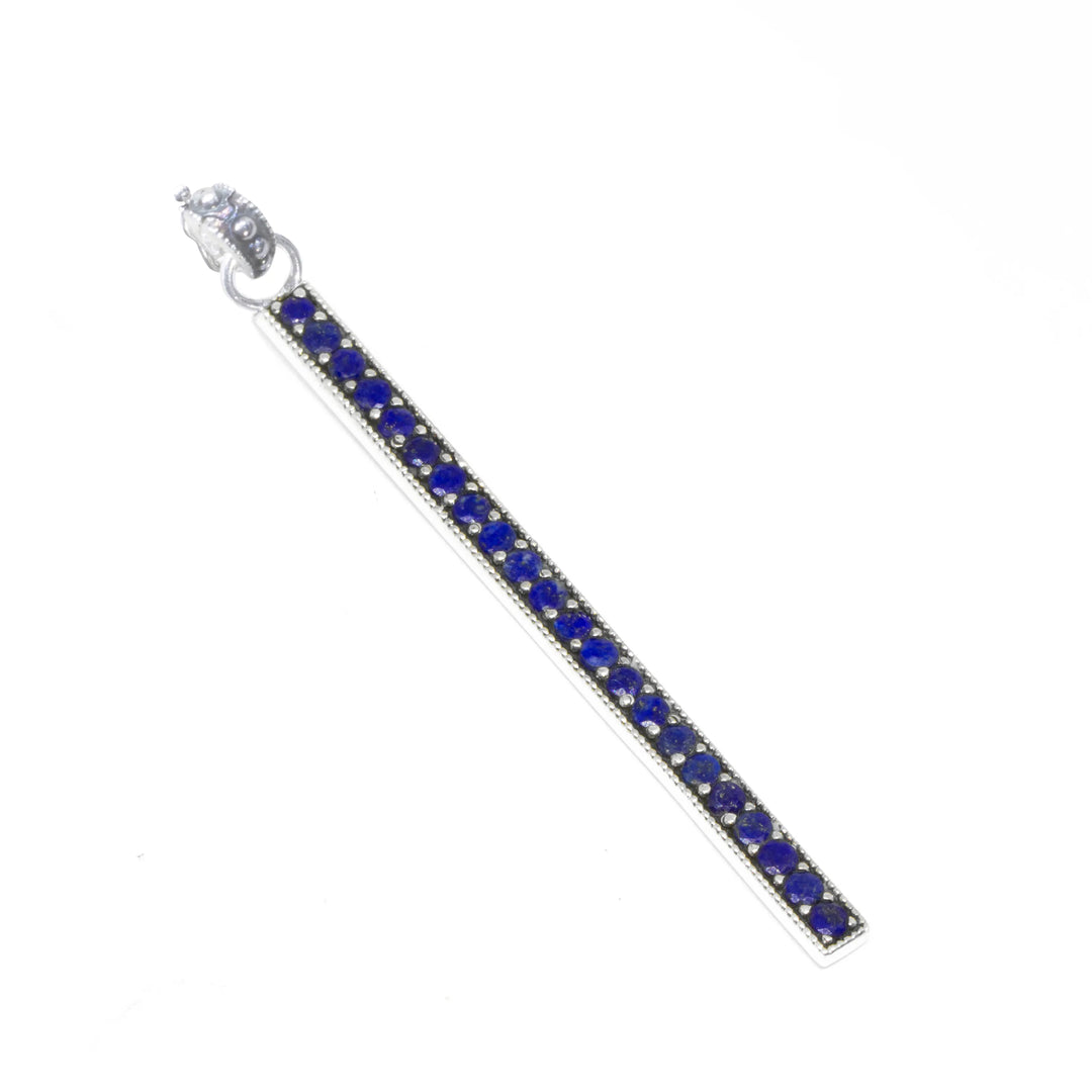 Gemstone Pave Stick Pendant