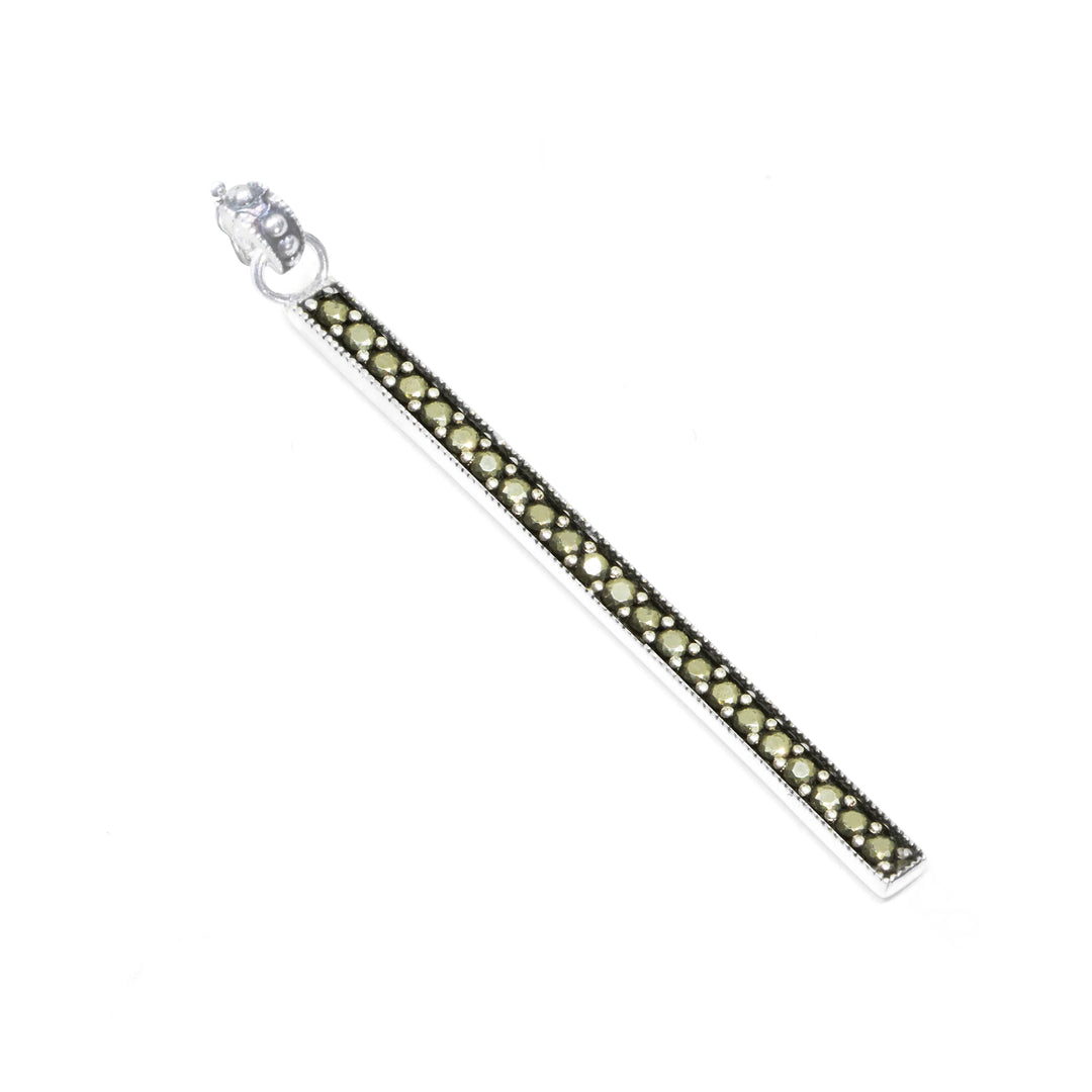 Gemstone Pave Stick Pendant