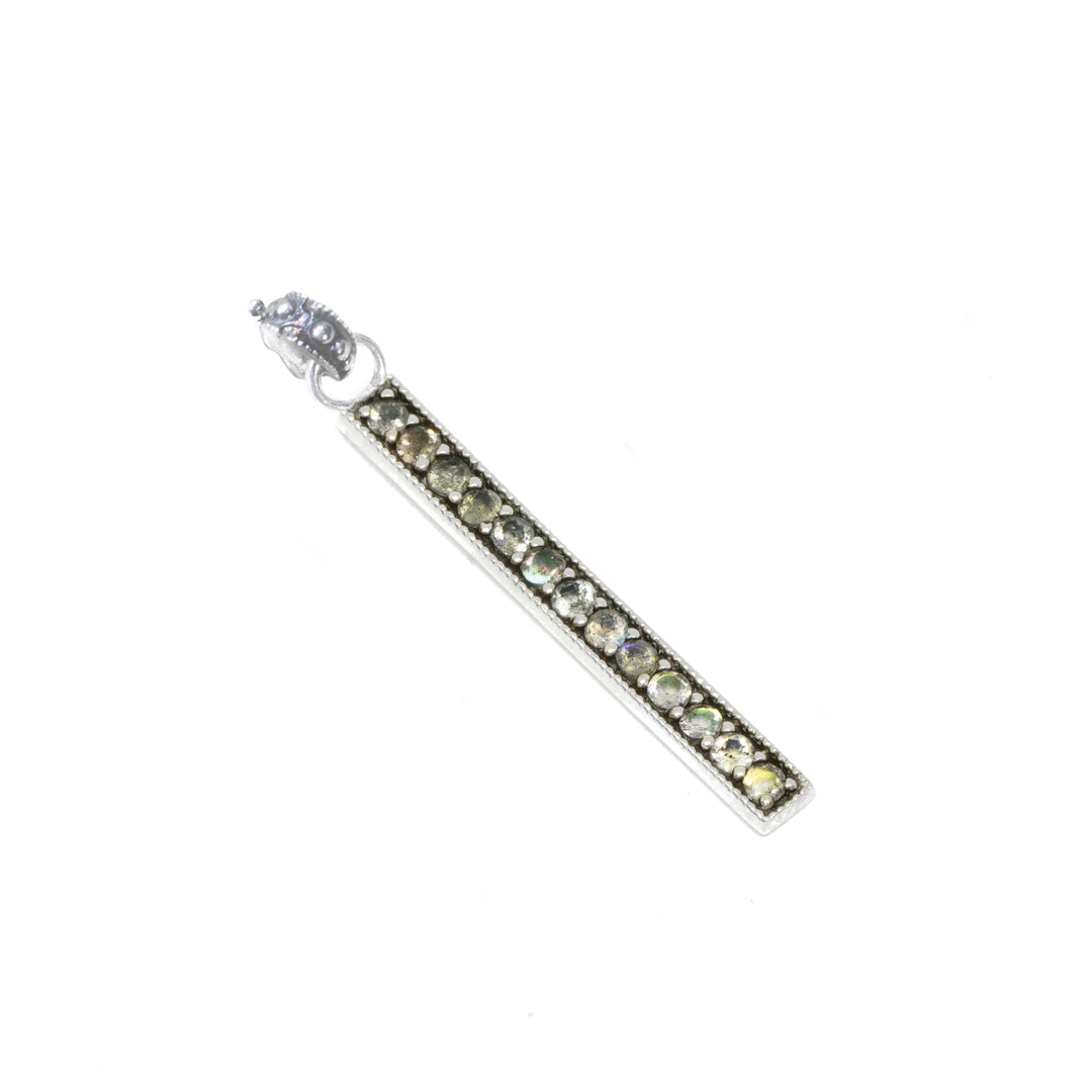 Gemstone Pave Stick Pendant