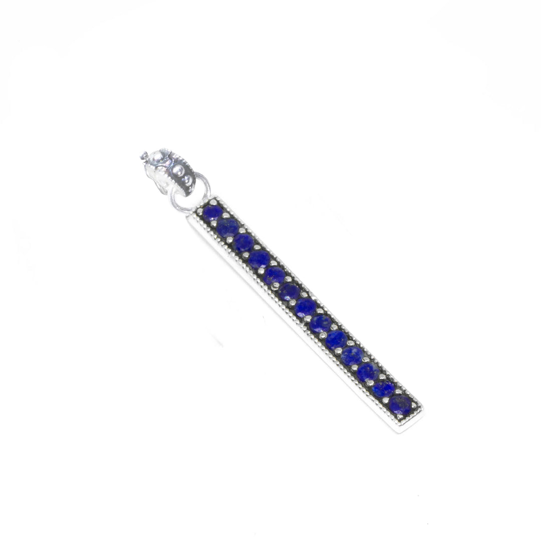 Gemstone Pave Stick Pendant