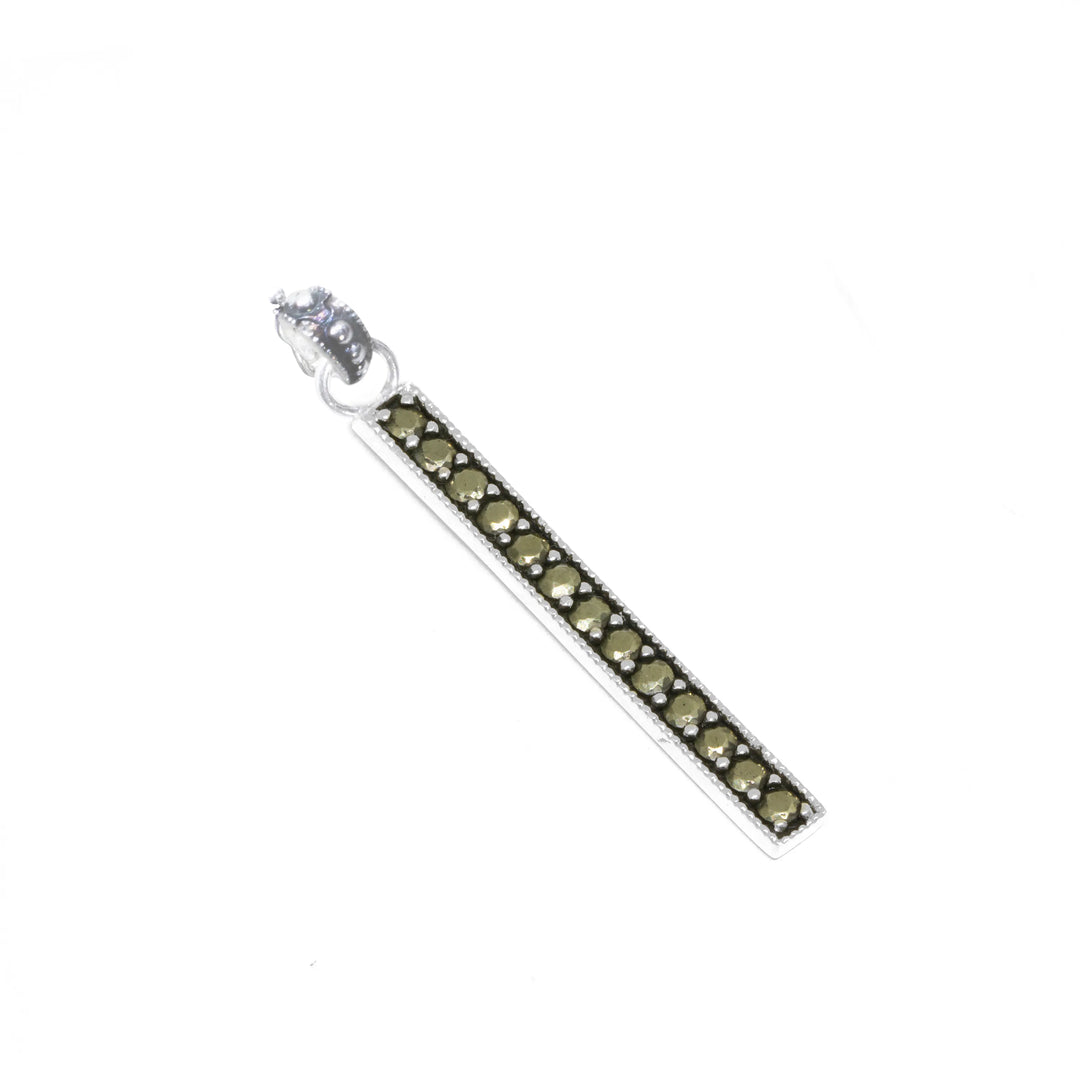 Gemstone Pave Stick Pendant