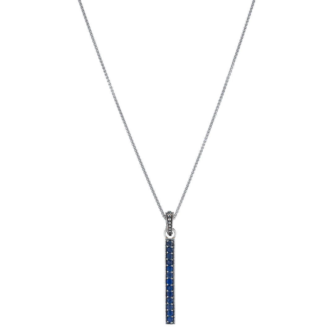 Gemstone Pave Stick Pendant