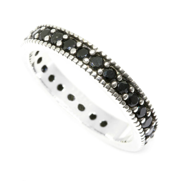 Gemstone Pave Single Row Ring - Eternity Setting