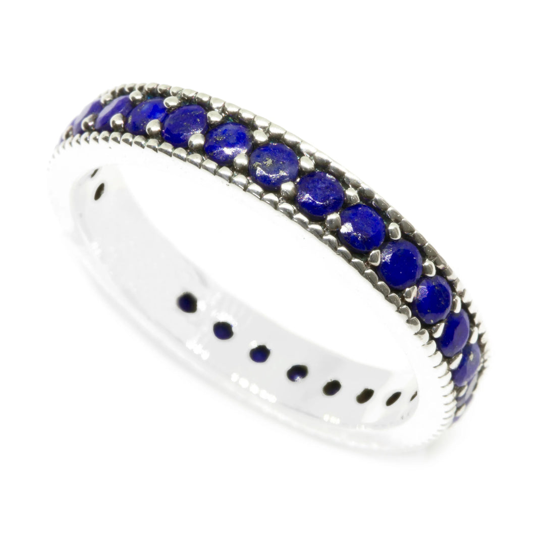 Gemstone Pave Single Row Ring - Eternity Setting